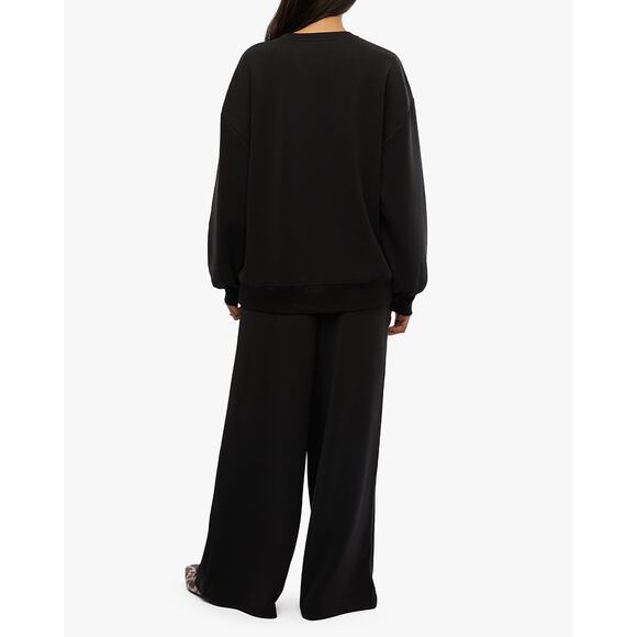 We Wore What Balloon Sleeve Crew Neck Sweatshirt Black XS NWT Oversized Lounge - Picture 3 of 16